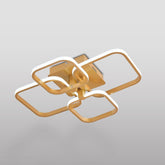 Modern ceiling light fixture with gold frame on a gray background