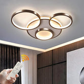 Modern ceiling light fixture with remote control in a room setting