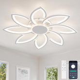 Modern ceiling light fixture with smartphone app control on a neutral background