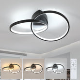 Modern ceiling light fixture with three color options displayed below.