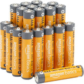 Multiple AAA batteries with Amazon Basics branding on a white background