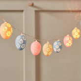 Pastel Easter egg LED fairy string lights with warm white glow, 4.5m