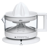 Braun CJ3000 Electric Citrus Press – 350ml Bowl with Scale, Adjustable Pulp Control, Auto Start/Stop, Dishwasher Safe – White