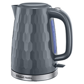 Russell Hobbs Honeycomb Electric Kettle 1.7L – 3kW Fast Boil Cordless Grey Kettle with Perfect Pour Spout & Removable Anti-Scale Filter