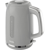 Bold Ice Grey Electric Kettle – 1.7L Capacity, 3kW Fast Boil, Gloss Textured Finish, Chrome Accents, Easy Clean & Cord Storage