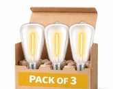 Vintage Filament Clear ST64 LED Bulb (Pack of 3)