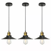 Modern chandelier light retro-style hanging above dining table