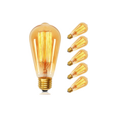 Set of vintage-style light bulbs on a white background