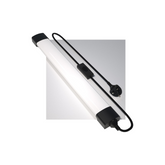 White LED desk lamp with black accents on a white background