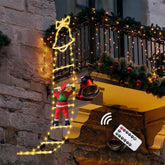 Santa Claus LED Ladder Lights Warm White, 8 Modes Christmas Decoration