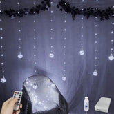 Wishing Ball Curtain Lights 200 LED Fairy Globe String with Remote – White