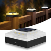 4x4'' Black Solar Post Cap Lights Outdoor Dimmable LED Fence Lamp