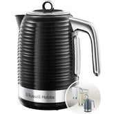 Inspire 1.7L Cordless Electric Kettle – Fast Boil 3KW, Black Textured High Gloss Finish, Perfect Pour Spout & Washable Filter