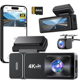 CHORTAU 4K+1080P Dual Dash Cam Front & Rear with 64GB Card