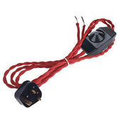 1.8 Meters 2 Core Red Cable Vintage Antique Braided Twisted Fabric Lighting Cable Woven Silk Flexible Wire Cord Light for Table Lamps Wall sconces DIY