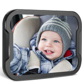 Zacro Baby Car Mirror - 360° Adjustable Black Rear View for Safety
