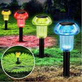 4X Mixed Colour Solar LED Pathway Lights Outdoor Garden Black