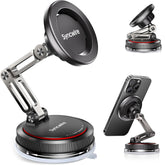 MagSafe Car Phone Holder Mount with N52 Dual Magnet Ring – Black