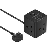 Cube Extension Lead 3 Way with USB C Fast Charging, 7-in-1 Power Tower