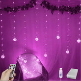 Wishing Ball Curtain Lights 200 LED Pink Fairy Globe Curtain Lights with Remote