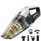 Handheld Vacuum Cleaner Black 8000Pa Cordless Rechargeable for Home & Car