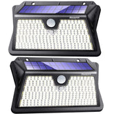 2Pack Black Solar Sensor LED Flood Lights Outdoor Waterproof Security Lamp