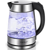 Aigostar Glass Kettle 1.7L 2200W with LED Lighting, Boil Dry Protection, BPA Free