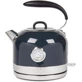 Blue Electric Kettle 1.5L – 3000W Rapid Boil, 360° Swivel Base, BPA-Free Stainless Steel, Ergonomic Handle, Temp Gauge