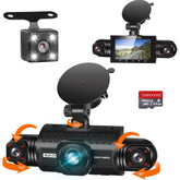 TOPGOOSE 360° 4-Channel Dash Cam FHD 1080P with Night Vision & 64GB Card