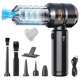 4-in-1 Cordless Handheld Mini Vacuum | 23000Pa Powerful Suction Portable USB Rechargeable Cleaner for Car, Home, Office & Pet Hair | Lightweight Compact Design (Black)