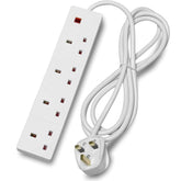 Multi Plug Extension 4 Socket 4m Lead with USB & Neon Indicator