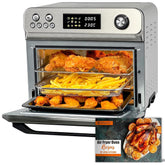 24L Air Fryer Oven with Rotisserie – 1800W XXL Digital Convection Toaster Oven, 10-in-1 Airfryer with Accessories, Stainless Steel