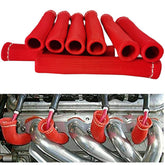 Spark Plug Wire Boots Thermal Protection Insulator Sleeve, 1200 Degree Heat shield Cover Wrap 6 inch for Car Truck 8PCS(red)