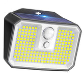 Solar Power PIR Motion Sensor Wall Light 168 LED Black Outdoor