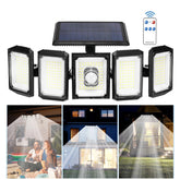 3/4/5-Head Solar Flood Light with Motion Sensor – LED Outdoor Security Wall Lamp for Garden, Yard & Driveway
