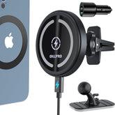 OHLPRO MagSafe Car Mount Charger 15W Fast Charging for iPhone 16/15/14/13 Series