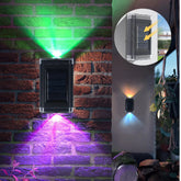 Colourful Solar Fence Light LED Outdoor Wall Lamp RGB Waterproof Garden Decor