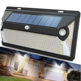 360 LED Solar Wall Light Black Dual Motion Sensor Outdoor Security Lamp