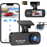 DYNACAM 4K+1080P Front & Rear Dash Cam with WiFi, Night Vision
