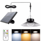 LED Solar Pendant Hanging Light with Remote Control – 3 Color Modes, Waterproof