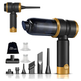 4-in-1 Handheld Car Vacuum Cleaner | 15000Pa Strong Suction Cordless Mini Hoover with 2000mAh Rechargeable Battery | Portable Powerful Cleaner for Car, Home & Office (Gold)