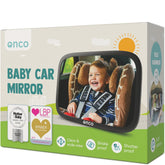 Onco Baby Car Mirror Black – 100% Shatterproof & Shakeproof with 360° Rotation