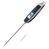 Instant Read Meat Thermometer with Backlight LCD - Silver