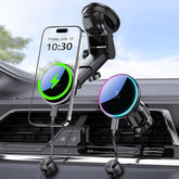 MOKPR 15W MagSafe Car Mount Charger – Black Wireless Dashboard & Vent Holder