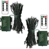 2 Pack Cool White Battery Fairy Lights 5M 50 LED Green Wire with Remote
