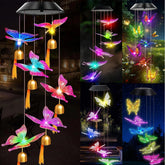 Solar Power Butterfly LED Wind Chime – Color Changing Garden Light