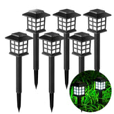 Black Solar Pathway LED Outdoor Garden Lights Cold White