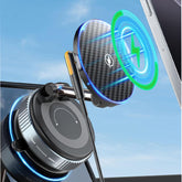 PlusAcc Magnetic Car Phone Holder with 15W Wireless Charger – Black