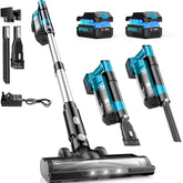 Cordless Vacuum Cleaner 700W 60KPA Stick Vacuum Blue with Dual Battery