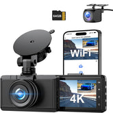 CHORTAU 4K+1080P Dash Cam Front & Rear with WiFi, 64GB, Night Vision